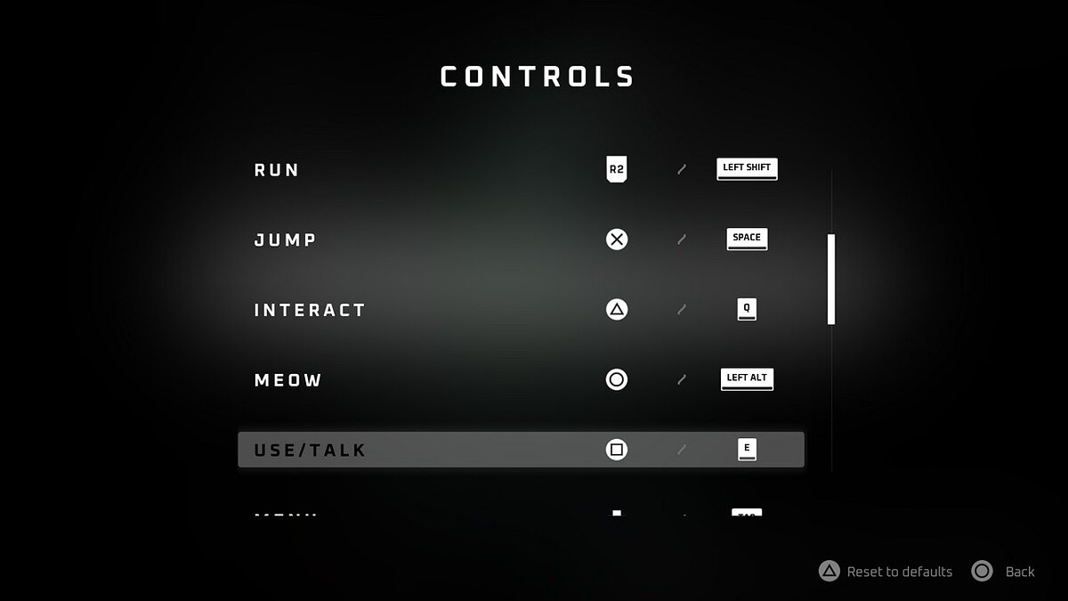 Stray — Dualshock 4 buttons