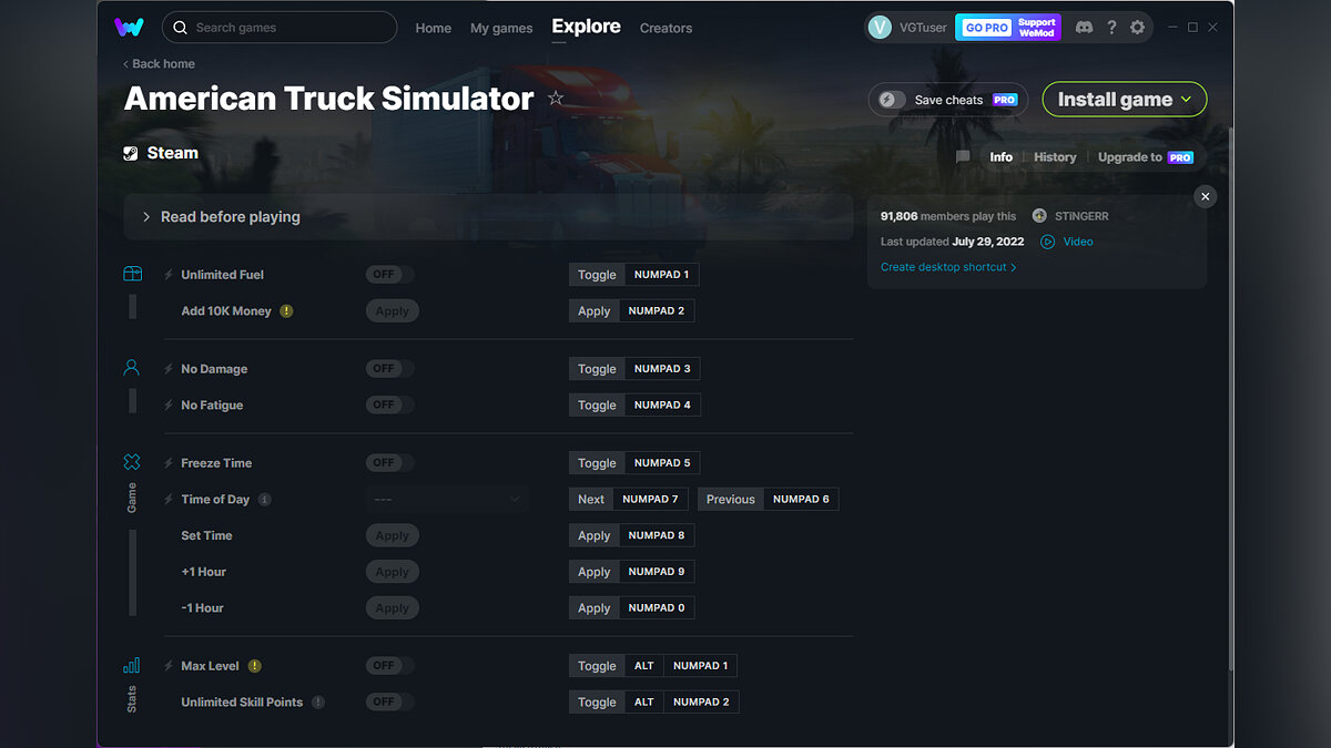 American Truck Simulator — Trainer (+11) from 07.29.2022 [WeMod]