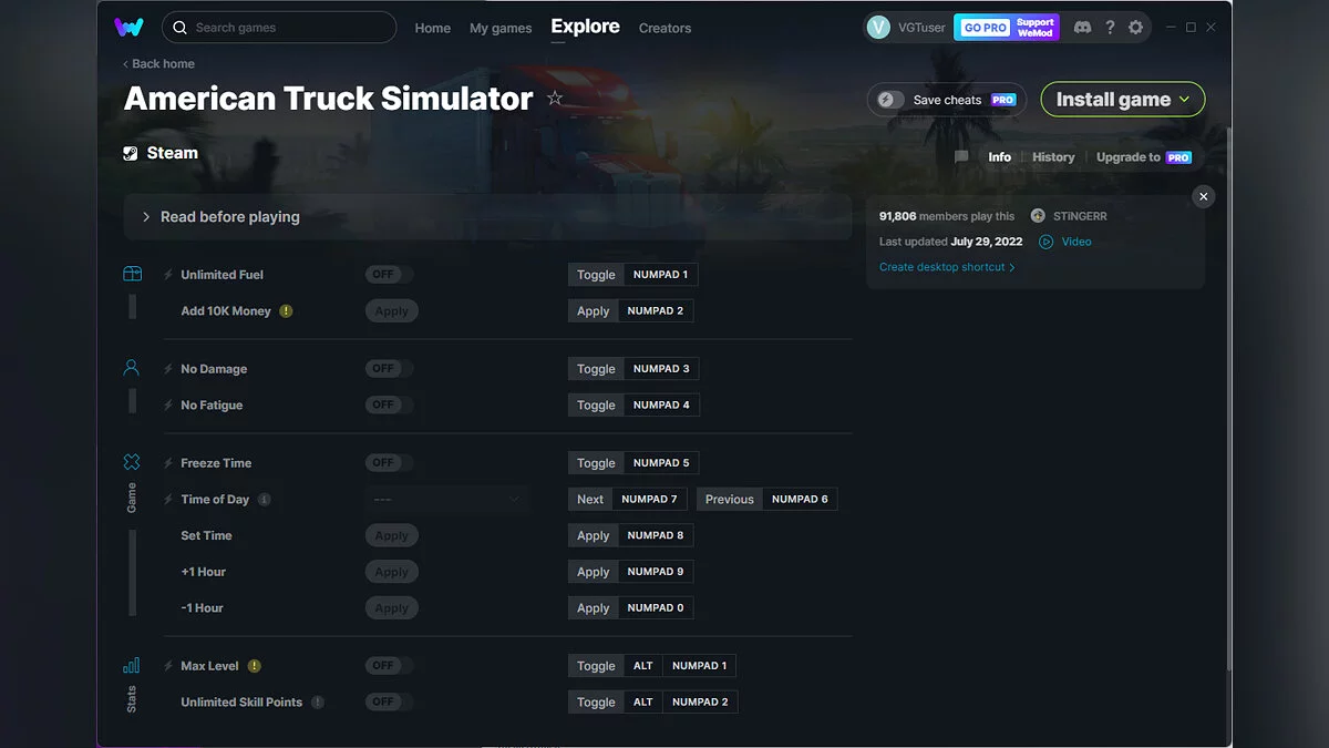 American Truck Simulator — Formateur (+11) du 29.07.2022 [WeMod]