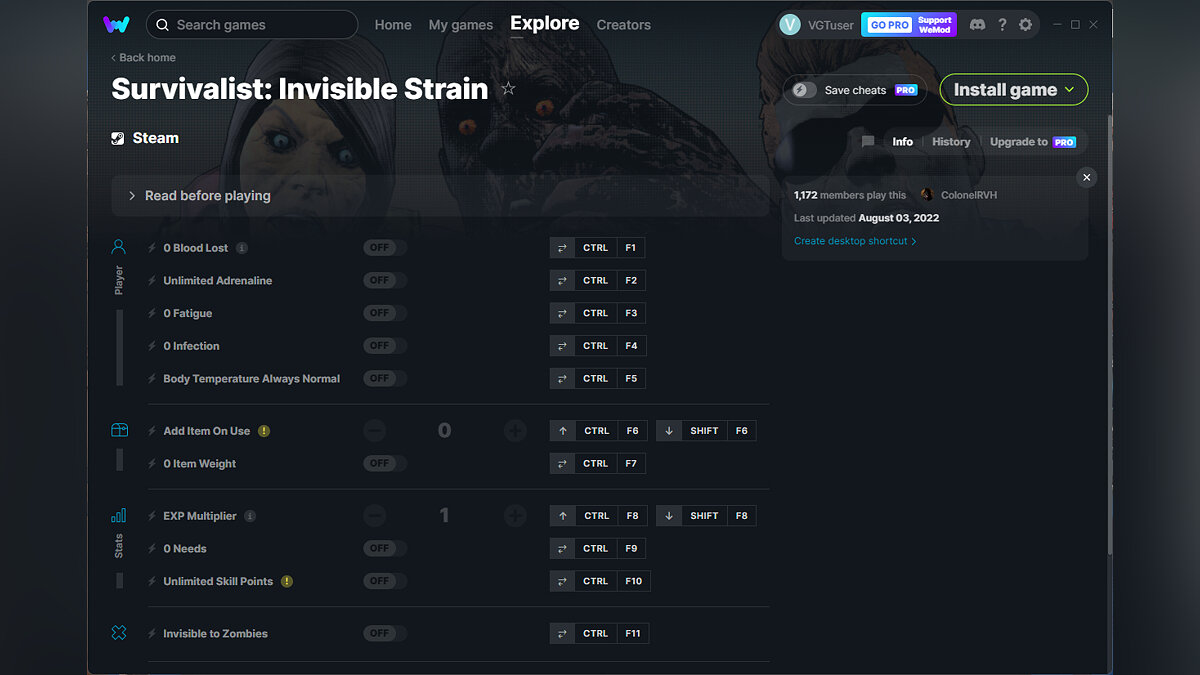 Survivalist: Invisible Strain — Trainer (+12) from 08/03/2022 [WeMod]