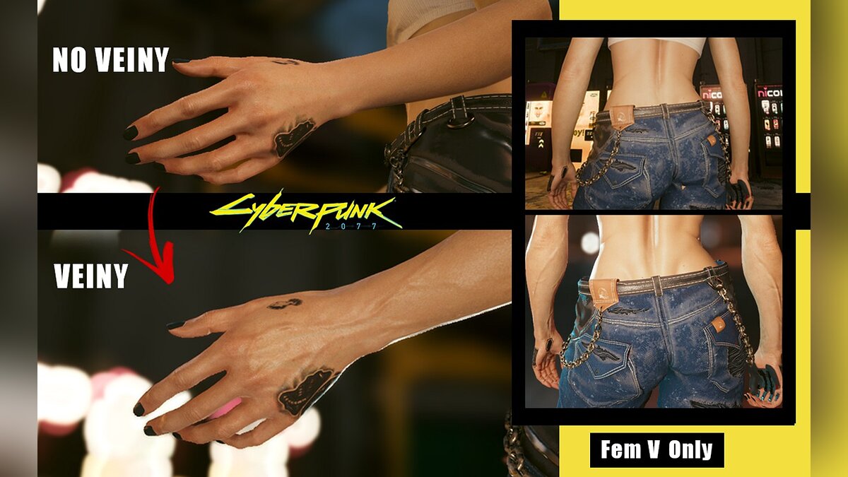 Cyberpunk 2077 — Veins on women's hands