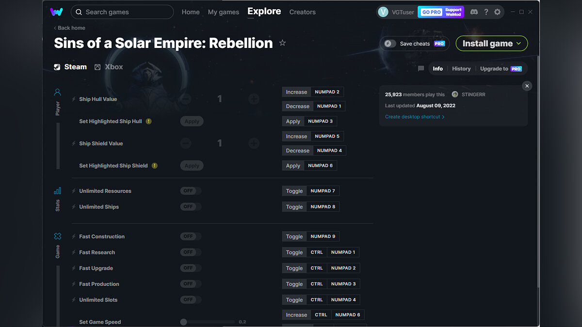 Sins of a Solar Empire: Rebellion — Trainer (+12) from 08/09/2022 [WeMod]