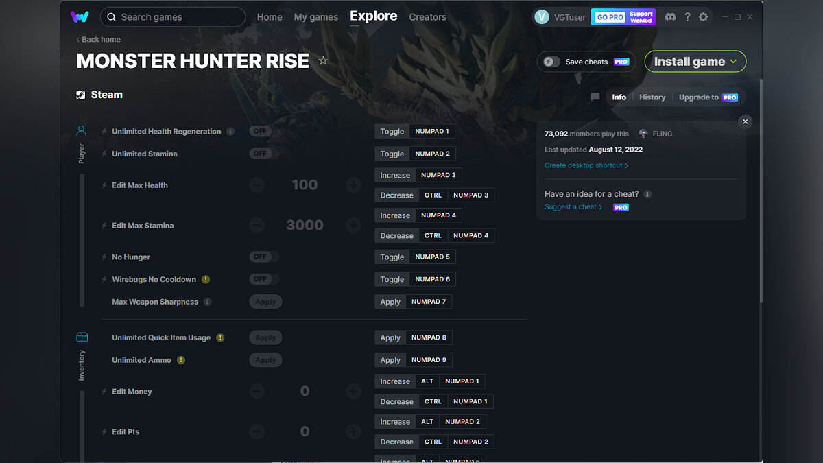 Monster Hunter Rise — Trainer (+20) from 08/12/2022 [WeMod]