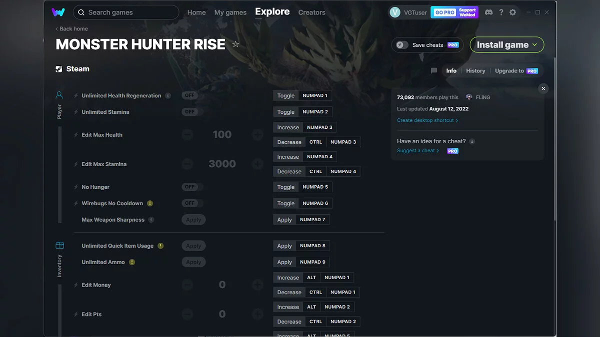 Monster Hunter Rise — Trainer (+20) from 08/12/2022 [WeMod]