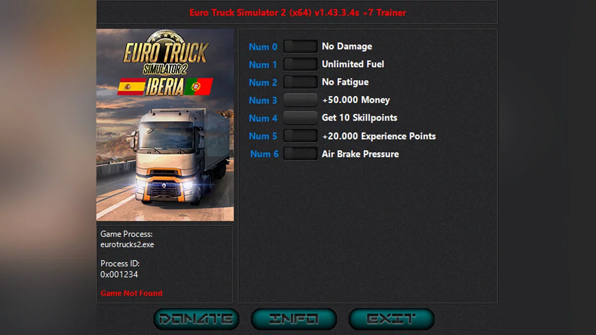 Euro Truck Simulator 2 — Entrenador (+7) [1.45.1.6]