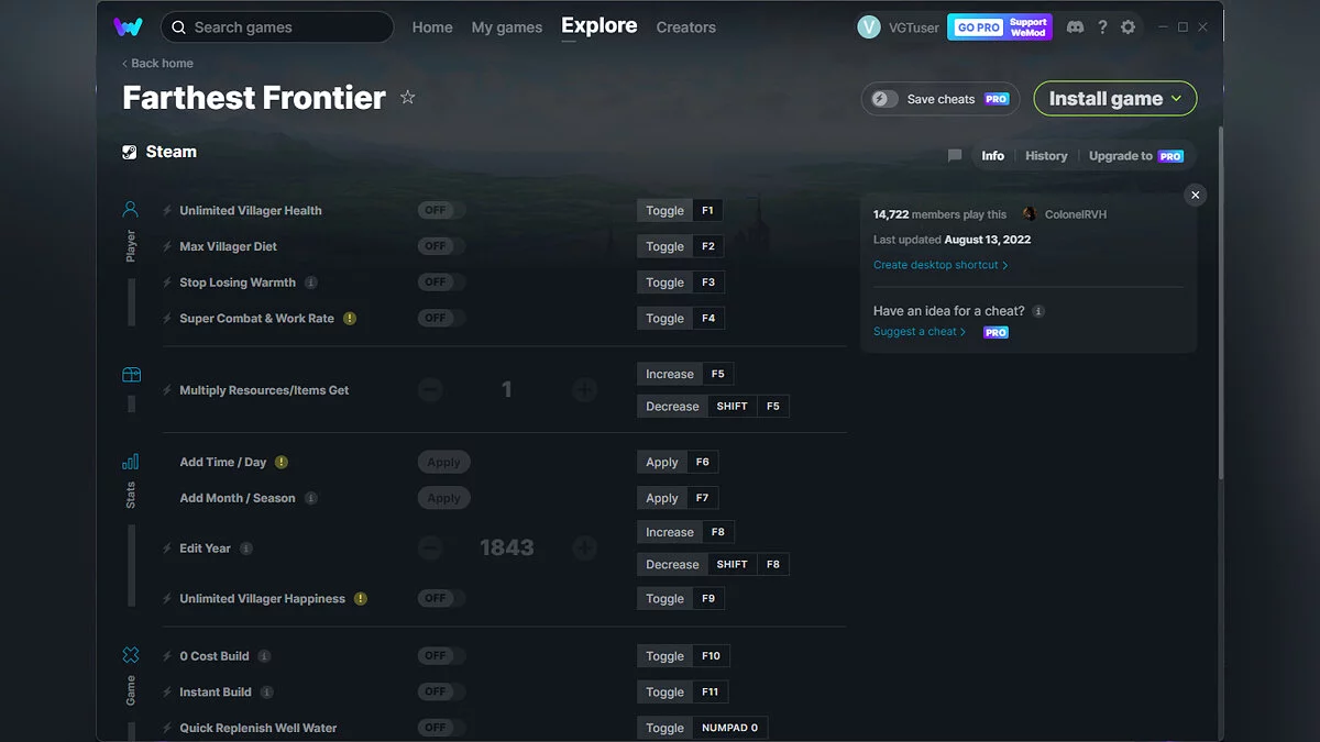 Farthest Frontier — Trener (+21) od 13.08.2022 [WeMod]