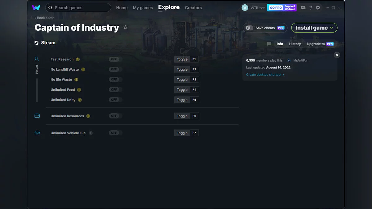 Captain of Industry — Trainer (+7) from 08/14/2022 [WeMod]