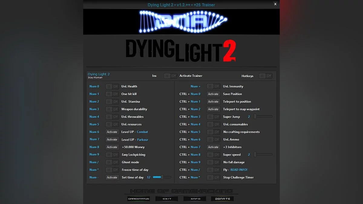 Dying Light 2 Stay Human — Trener (+25) [1.4 Popravljeno]