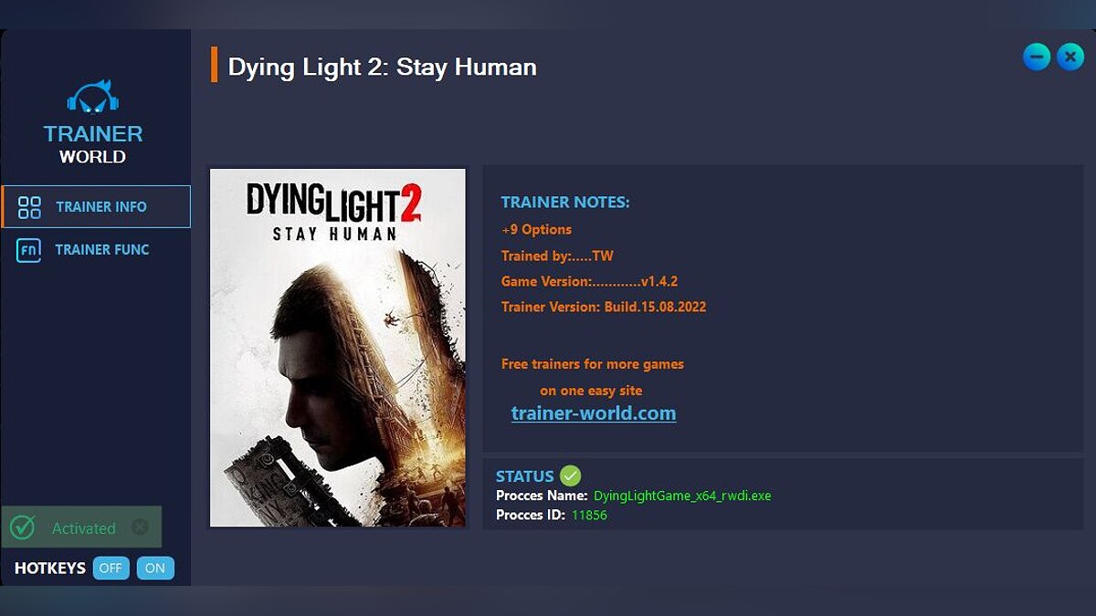 Dying Light 2 Stay Human — Trainer (+9) [v1.4.2]