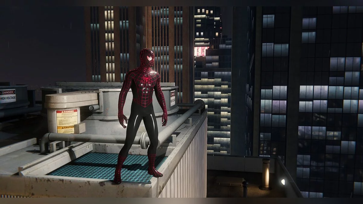 Marvel&#039;s Spider-Man Remastered — traje negro y gris