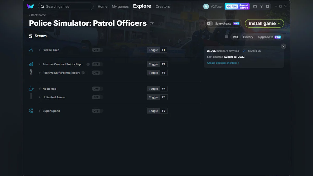 Police Simulator: Patrol Officers — Trainer (+6) from 08/16/2022 [WeMod]