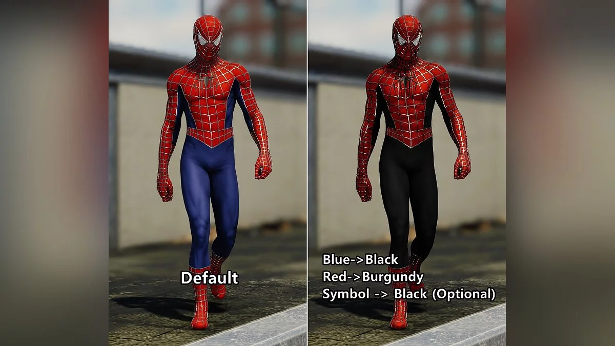 Marvel's Spider-Man Remastered — Чорний бордовий костюм у смужку