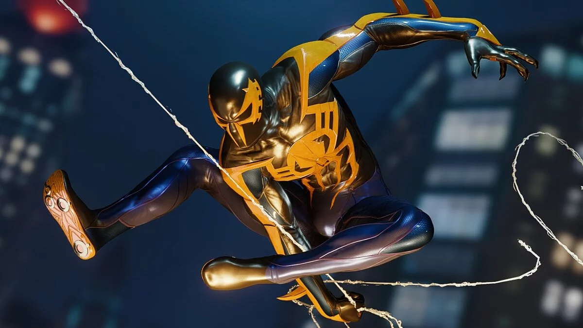 Marvel&#039;s Spider-Man Remastered — Traje negro y dorado 2099