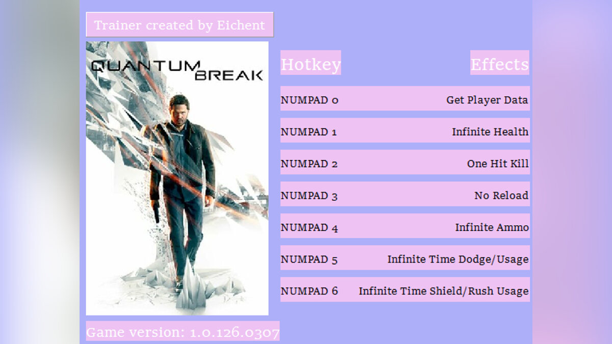 Quantum Break — Trainer (+6) [1.0.126.0307]