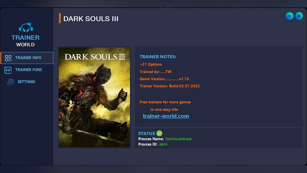 Dark Souls 3 — Trainer (+21) [v1.15 Fix]