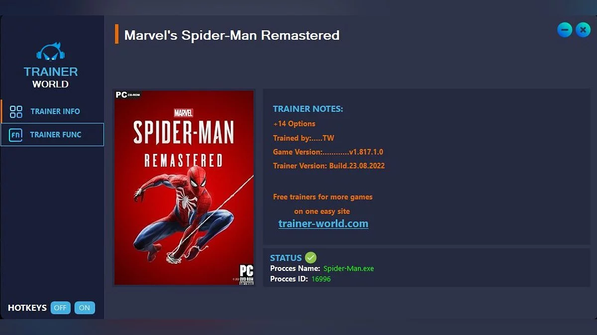 Marvel&#039;s Spider-Man Remastered — Entrenador (+14) [v1.817.1.0]