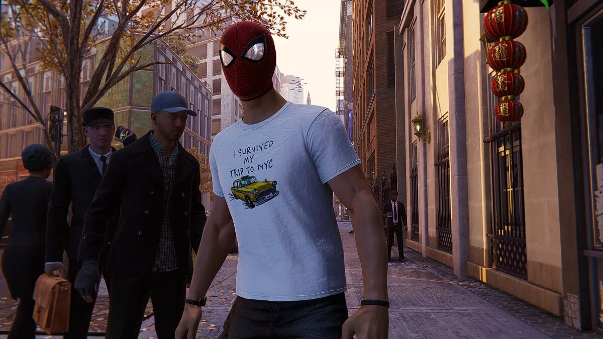 Marvel&#039;s Spider-Man Remastered — Camiseta "Sobreviví mi viaje a Nueva York"