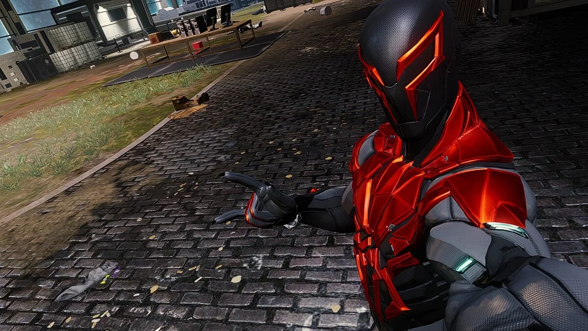 Marvel&#039;s Spider-Man Remastered — «Людина-Павук 2099» - білий костюм у чорних та сірих відтінках