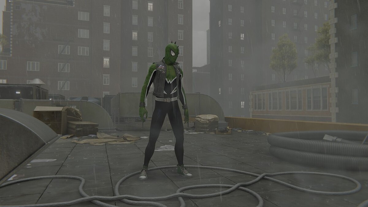 Marvel&#039;s Spider-Man Remastered — Green punk suit