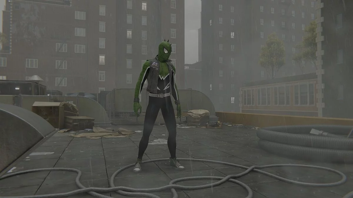 Marvel&#039;s Spider-Man Remastered — traje punk verde