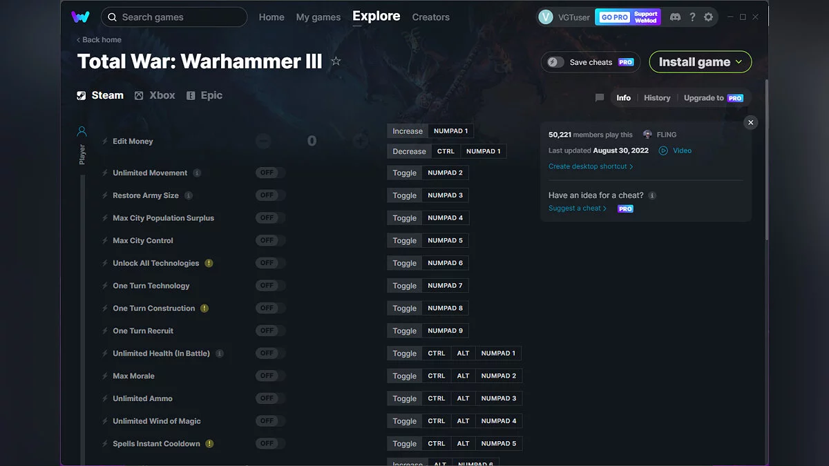 Total War: Warhammer 3 — Entrenador (+30) del 30/08/2022 [WeMod]