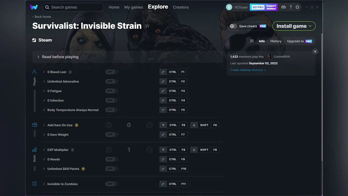 Survivalist: Invisible Strain — Trainer (+12) from 09/02/2022 [WeMod]