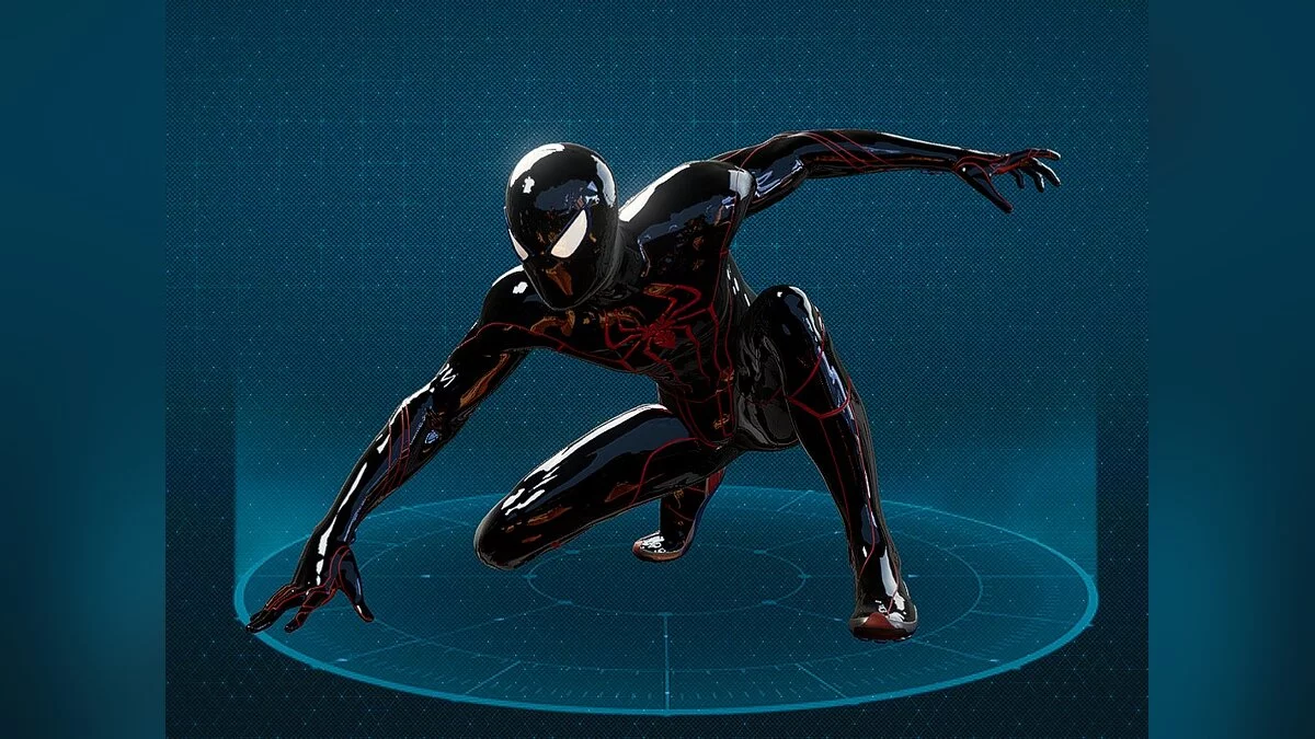 Marvel&#039;s Spider-Man Remastered — Traje TASM negro brillante con detalles en rojo