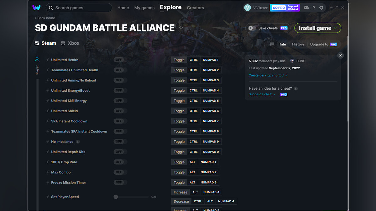 SD Gundam Battle Alliance — Trainer (+26) from 02.09.2022 [WeMod]