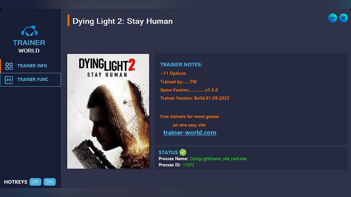 Dying Light 2 Stay Human — Trainer (+11) [v1.5.0]