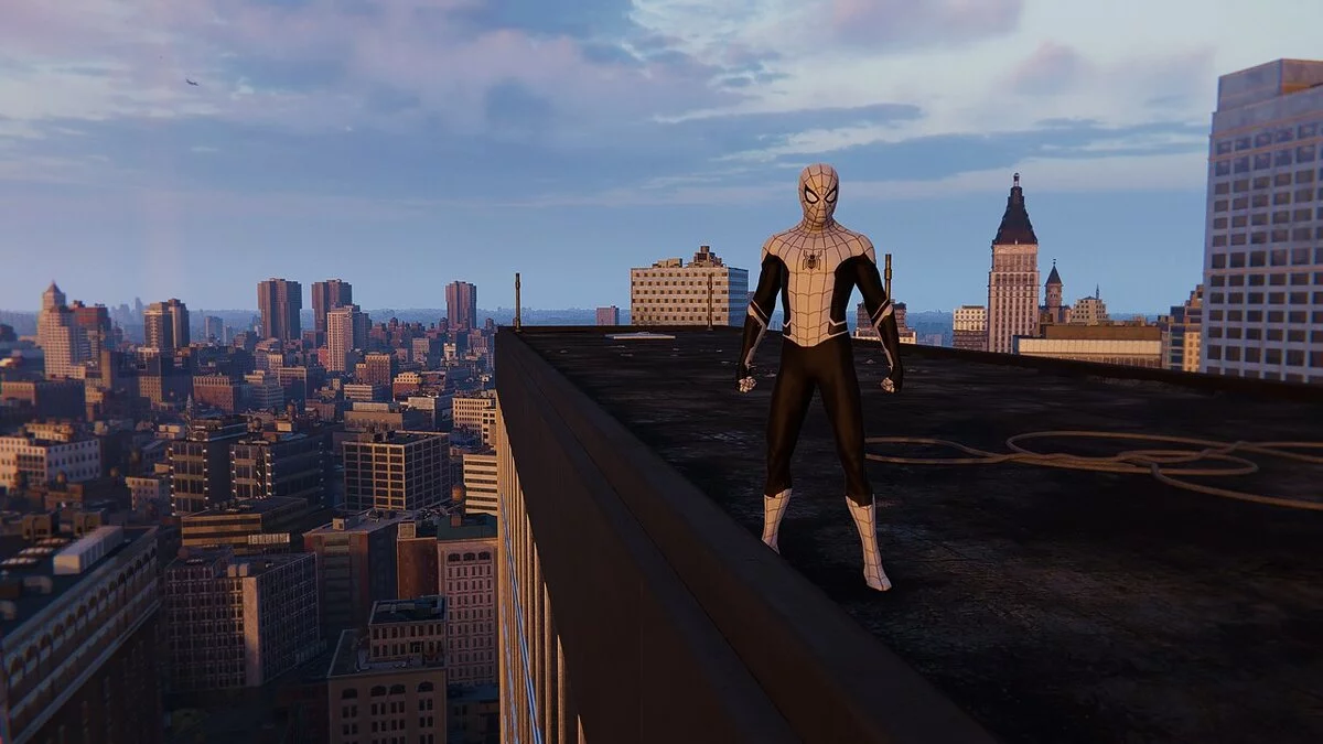 Marvel&#039;s Spider-Man Remastered — Black and white Far From Home suit