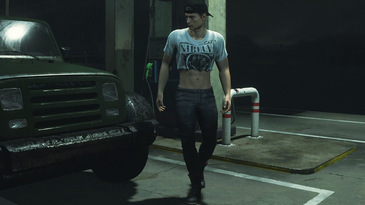 Resident Evil 2 — Leather pants and baseball cap for Leon (not RT)