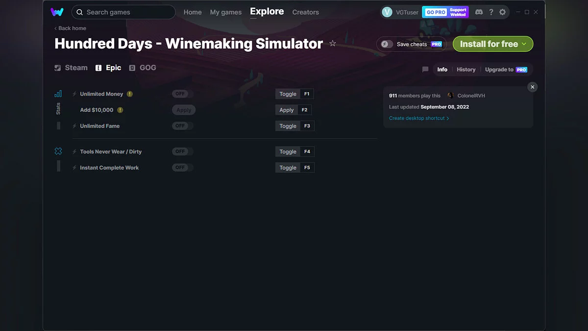 Hundred Days - Winemaking Simulator — Trainer (+5) from 09/08/2022 [WeMod]