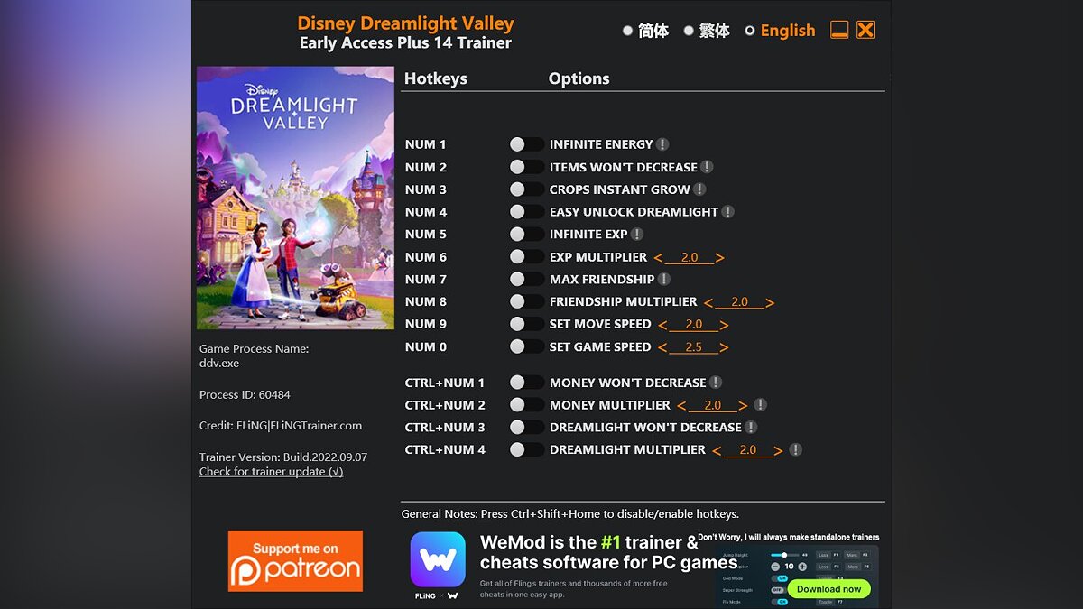 Disney Dreamlight Valley — Trainer (+14) [EA: 08.09.2022]