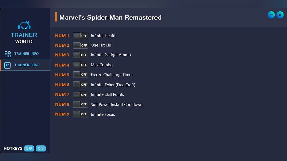 Marvel&#039;s Spider-Man Remastered — Трейнер (+9) [v1.907]