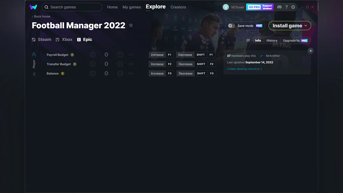 Football Manager 2022 — Trainer (+3) from 09/14/2022 [WeMod]