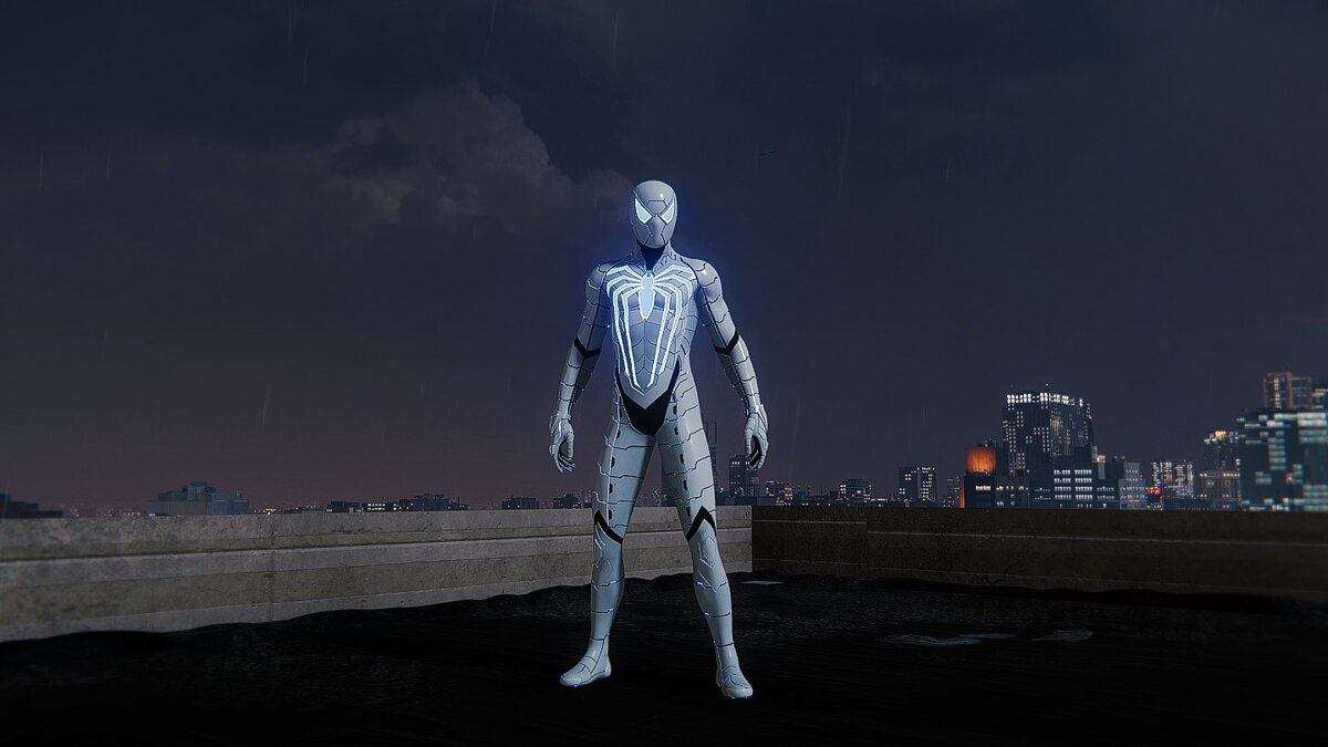 Marvel&#039;s Spider-Man Remastered — White and blue Anti-Ok suit