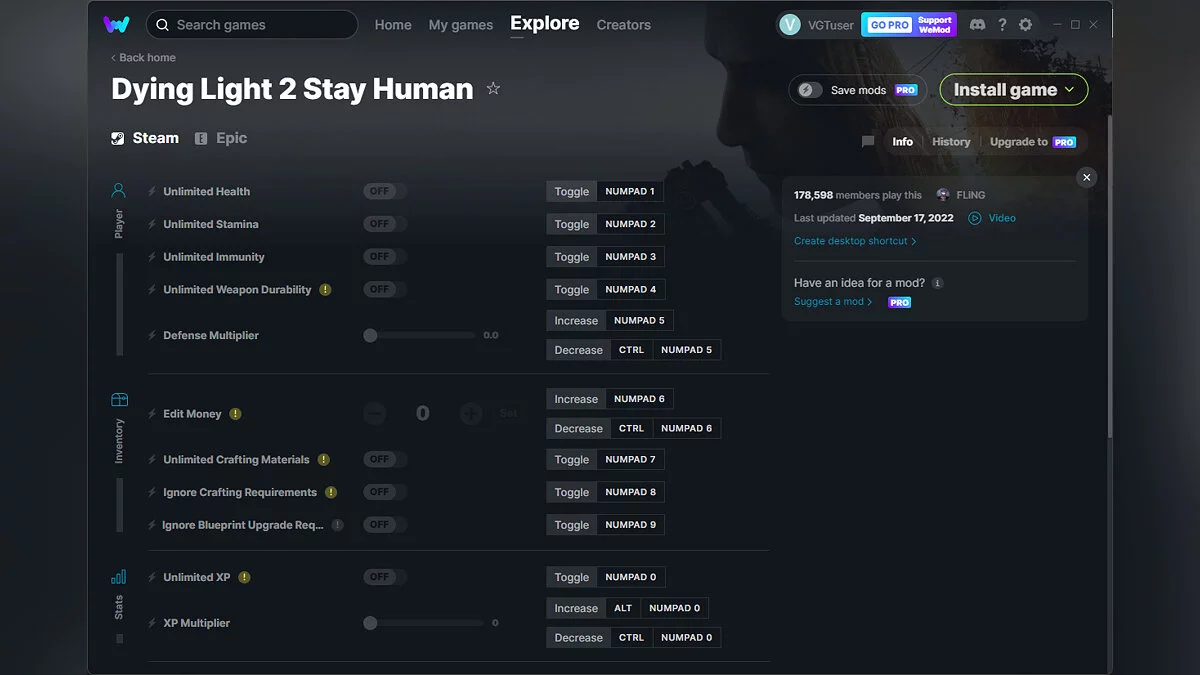 Dying Light 2 Stay Human — Trainer (+20) from 09/17/2022 [WeMod]