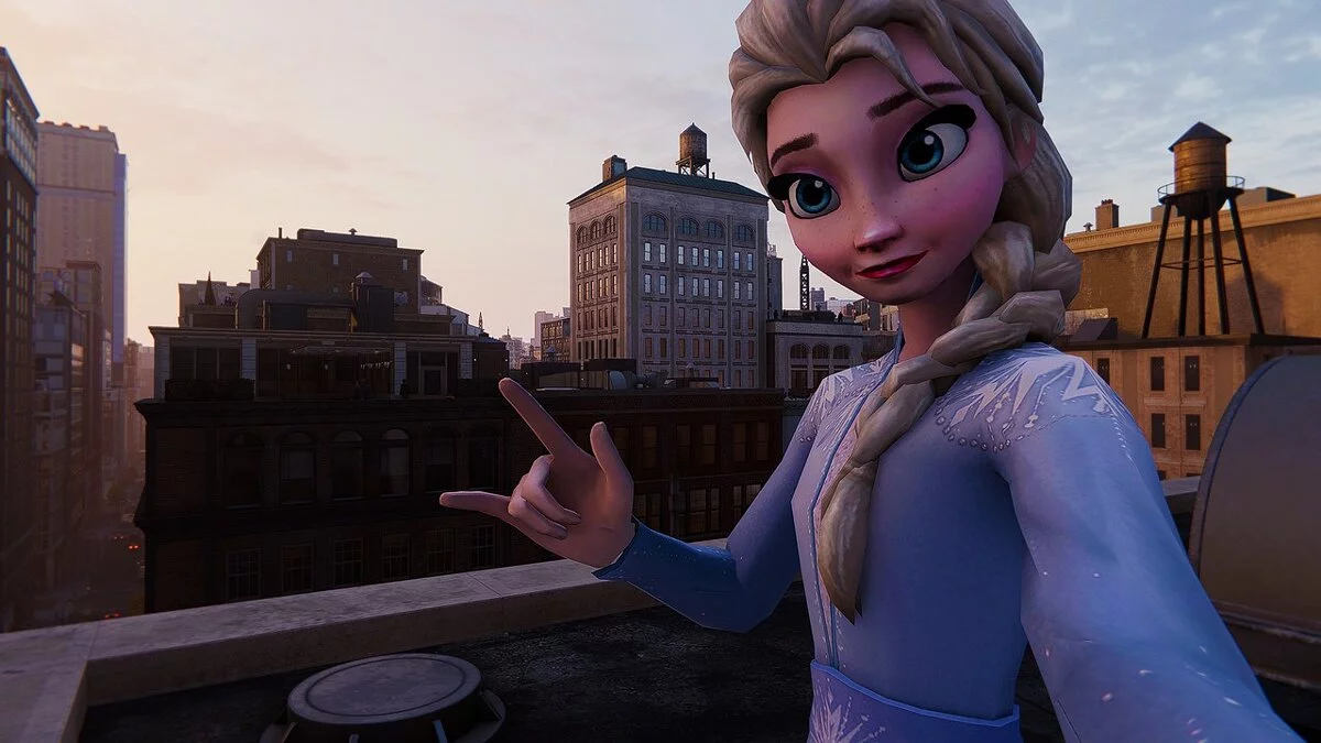 Marvel&#039;s Spider-Man Remastered — Elsa de la caricatura "Frozen 2"