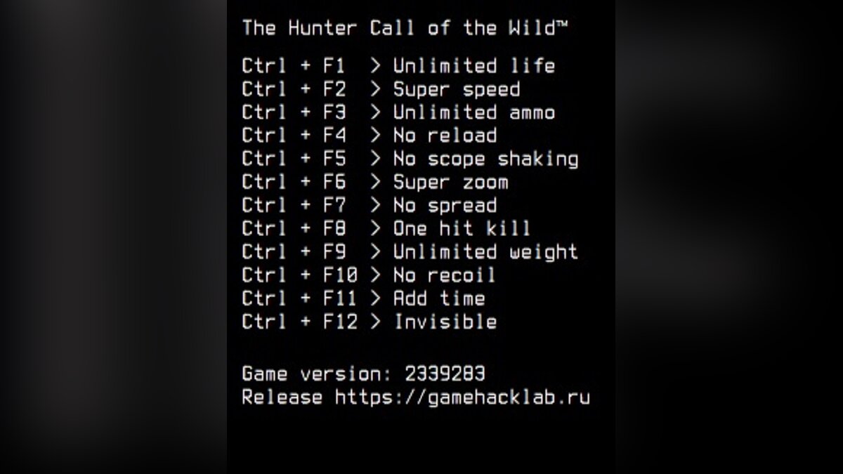 theHunter: Call of the Wild — Trainer (+12) [2339283]