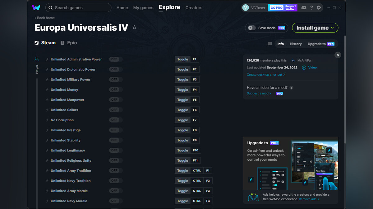 Europa Universalis 4 — Trainer (+23) from 09/24/2022 [WeMod]