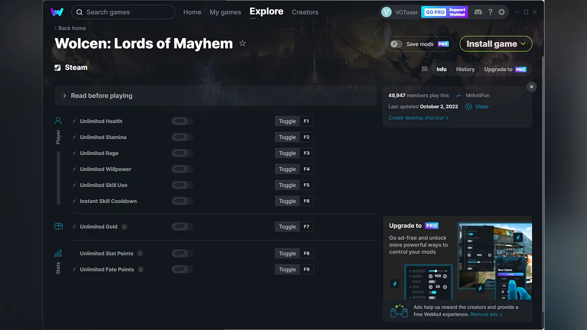 Wolcen: Lords of Mayhem — Entrenador (+9) del 10.02.2022 [WeMod]