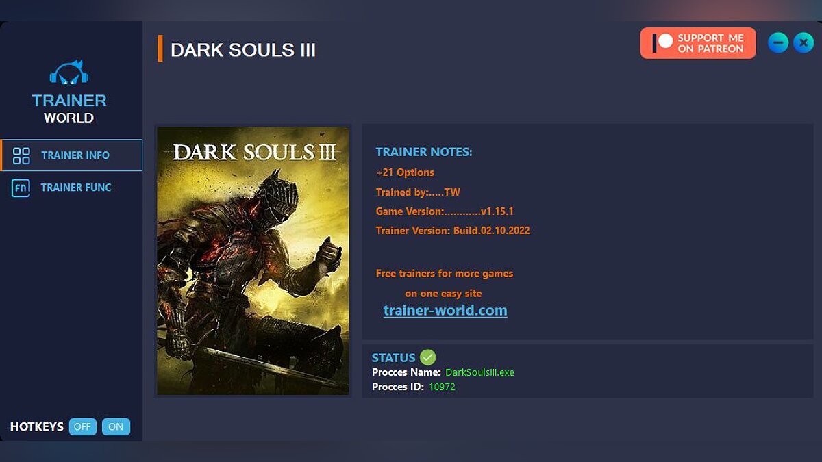 Dark Souls 3 — Trainer (+21) [v1.15.1]