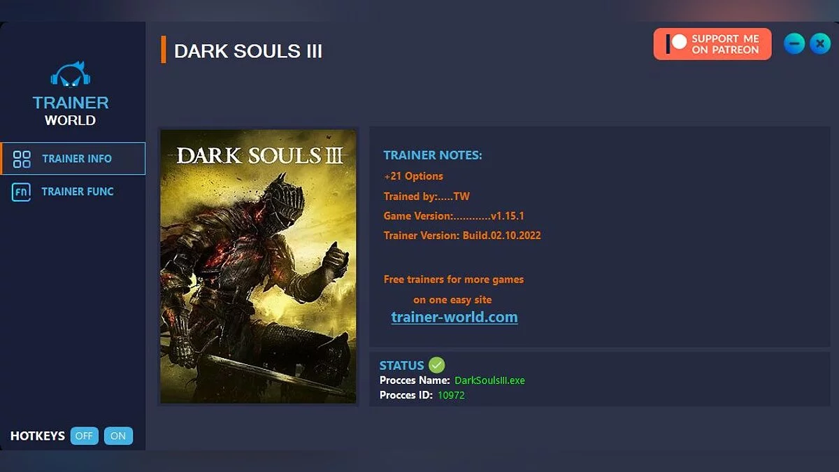 Dark Souls 3 — Trainer (+21) [v1.15.1]