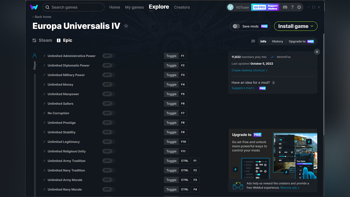 Europa Universalis 4 — Trainer (+23) from 10/05/2022 [WeMod]