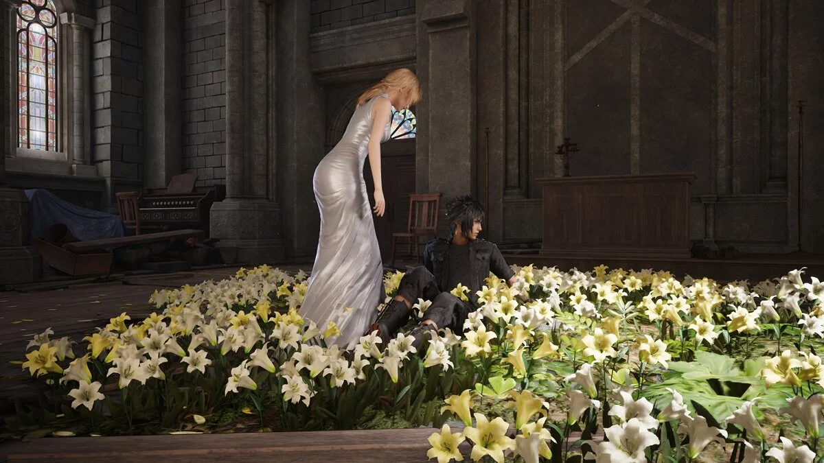 Final Fantasy VII Remake — Las flores amarillas y blancas son mejores.