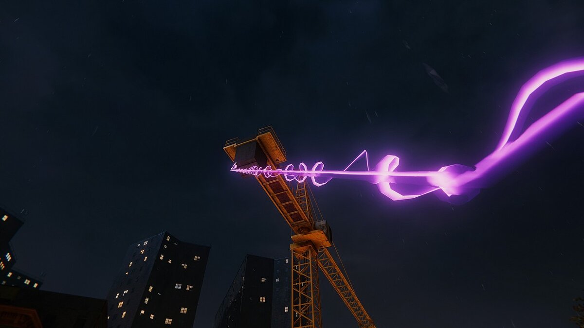 Marvel&#039;s Spider-Man Remastered — Purple glowing web