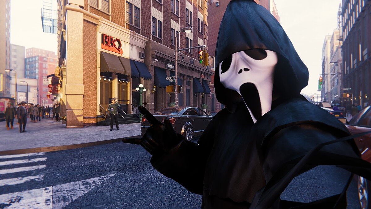 Marvel&#039;s Spider-Man Remastered — Ghost from the movie "Scream"