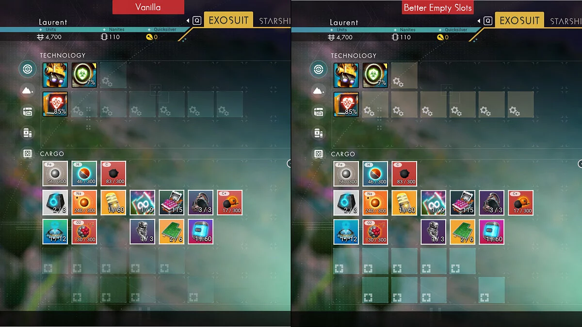No Man&#039;s Sky — Улучшенные пустые слоты