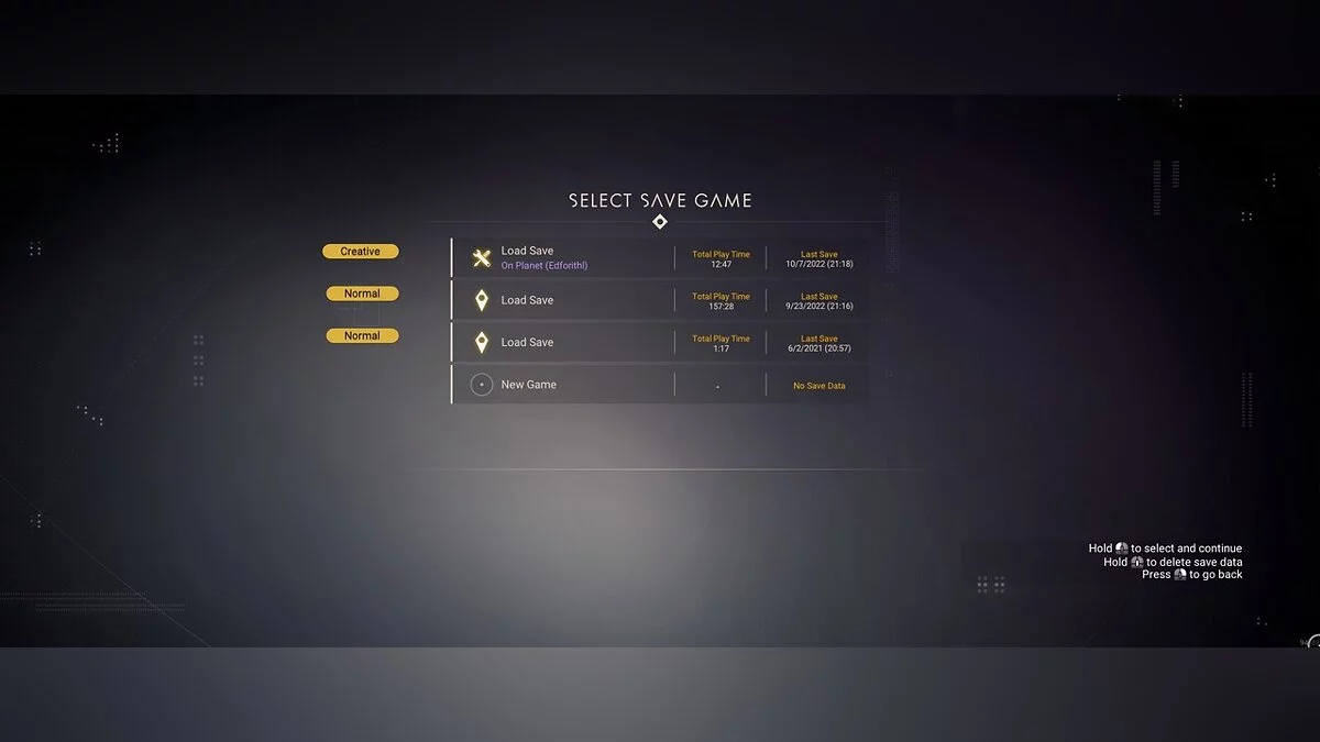 No Man's Sky — Старий фон головного меню