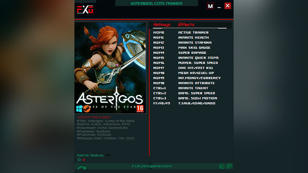 Asterigos: Curse of the Stars — Trainer (+14) [1.03]